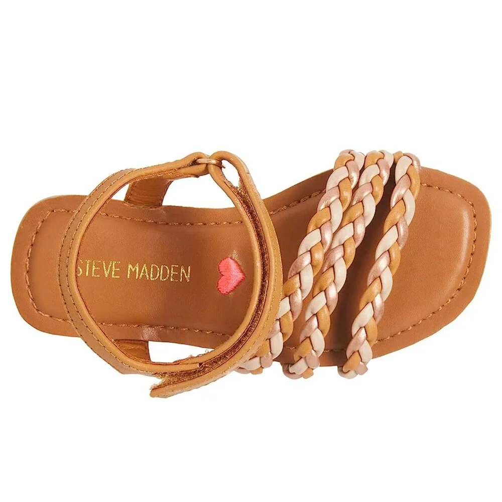 Steve Madden Georjia Sandals Toddler US 9 M Brown Leather Strappy HTAT1748
